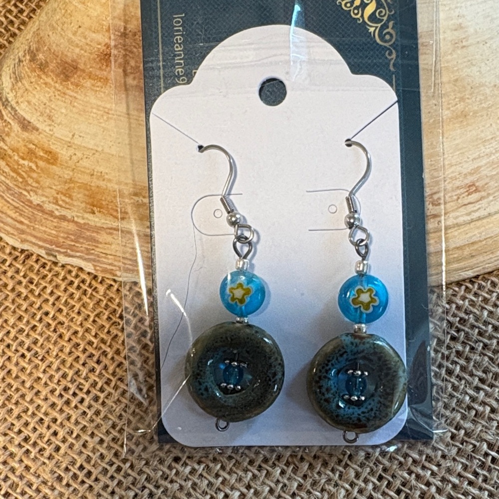 Chic Blue and Silver Dangle Earrings